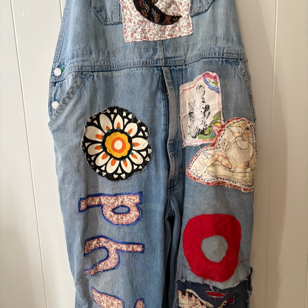Phish Upcycled Patchwork Hippie Overalls - Picture 9 of 15
